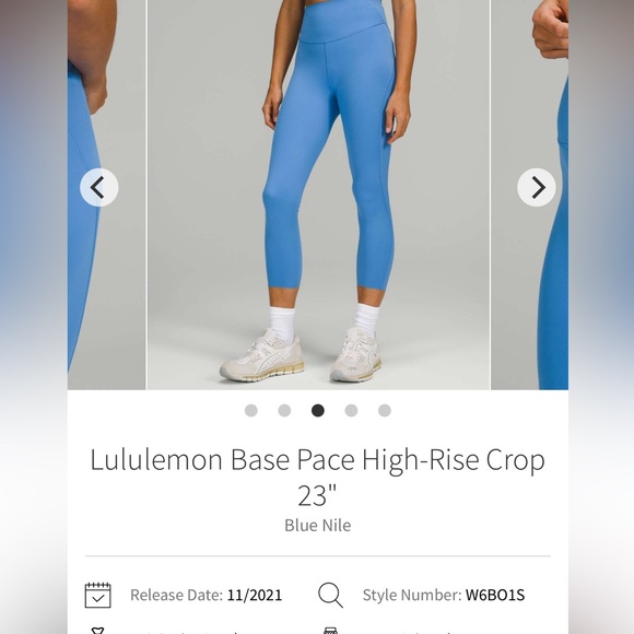 lululemon athletica Pants - Lululemon Blue High-Rise Crop Leggings